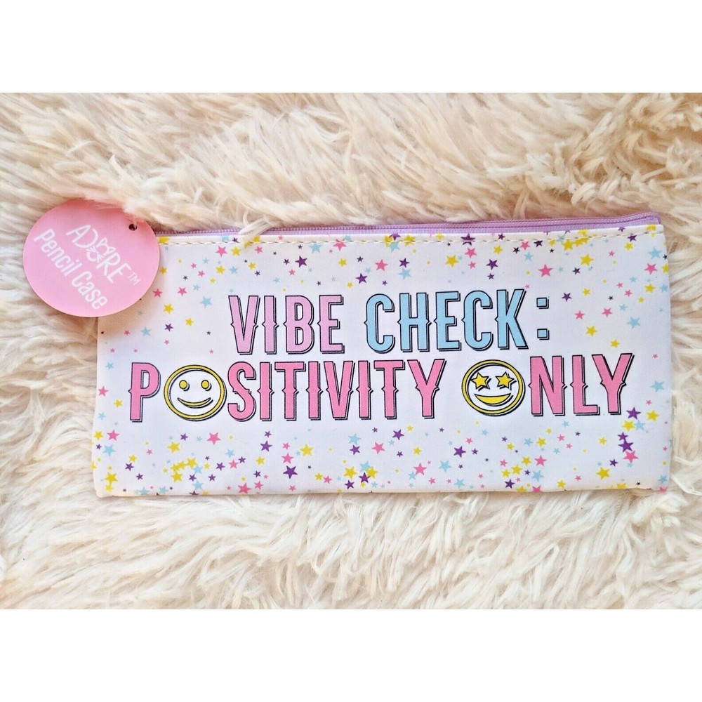 Adore Pencil  Zippered Pouch Positivity Only 20 x 9cm